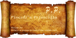 Pinczés Priszcilla névjegykártya